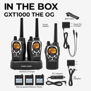 Midland GXT1000X3VP4 GMRS Two-Way Radios with Headsets, Black, 3 Pack | 50 Channels, 142 Privacy Codes, Up to 36 Mile Long Range, JIS4 Water Resistant, NOAA Weather Alert, Rechargeable NiMH