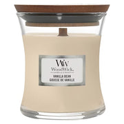 WoodWick Scented Candle with Crackling Wick | Vanilla Bean Mini Hourglass Candle | Up to 20 Hours Burn Time | Perfect Gifts for Women, 85g