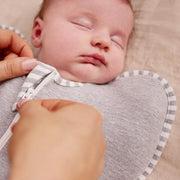 Love To Dream™ Swaddle UP™, Small 3.5-6 kg - Grey, Snug Fit, Supports Healthy Sleep Routine, 1.0 Tog - Ideal for 20-24°C Temperatures, Machine Washable Cotton & Double Zip for Easy Nappy Changes