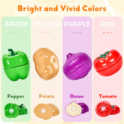 Cutting Play Food Toys, 25 Pieces Pretend Play Kitchen Accessories, Fake Fruits/Vegetables Set with Shopping Storage Basket, Birthday Gift, Educational Toy for Toddler Children