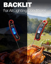 BESROY Meat Thermometer, Food Thermometer, Cooking Thermometer, Insta-Read | Folds away, LED display, Clear Readings, Insta-Read Accuracy, Waterproof, Built Tough for the Outdoors, Versatile Performance