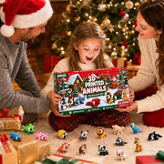 JOICEE 2026 Christmas Advent Calendar with Mini 3D Printed Animals Toys | 24 Days Mini 3D Printed Animal Figurines with Big Eyes Flexible Fidget Toys for Kids Boys Girls Xmas Party Favors Gifts