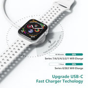 Upgraded Apple Watch Charger, Magnetic Fast Charger, USB C Charger Block Plug Adapter with 6.6FT iWatch Portable Wireless Fast Charging Cable Cord for iWatch Series Ultra/9/8/7/6/SE/SE2/5/4/3