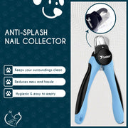 Candure LED Dog Nail Clippers with Light - Pet Nail Clippers with Light for Dogs & Cats, Sharp Stainless Steel Blades for Thick Nails, Safe Grooming Trimmer with Nail File (Sky Blue)