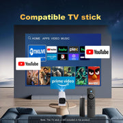 YGSKK Mini Projector with Wifi and Bluetooth, Built-in Apps,Movie Projector | Electric Focus Portable Projector, 1080P Video Projector for Bedroom, Supports Smartphone/TV Stick/iPad/PS5/Laptop/HDMI/USB