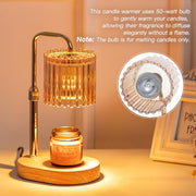 Candeldo Gold Candle Warmer Lamp with Timer, Birthday Gifts for Women Mum | Wax Melt Lamp, Height Adjustable, Dimmable, Gift for Her, House Warming, Birthday Present, Modern Home Decor, with 2 Bulbs