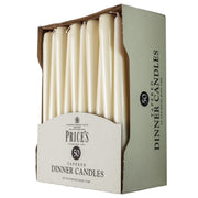 Price's Candles Ivory Tapered Dinner Candles Pack of 50 | Unscented, up to 7 hours burn, clean-burning ivory wax, ideal for weddings, dining, events and home décor