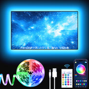 GIPOYENT TV Light Strip, 5M TV Backlight, for 45-75 Inch TV, Music Sync LED TV Light with Bluetooth Function - RGB Color Changing Light Strip for Home Theater (16.4ft)