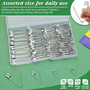 ENCHOL 200 Pcs 4 Sizes Safety Pins, Assorted Safety Pins for Clothes | Small Medium Large Safety Pins for Clothes, Heavy Duty for Nappy Pins, Arts, Crafts, DIY Jewellery and Sewing