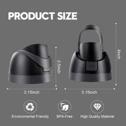 Ruzkq Replacement Lid for Owala Freesip, Compatible with Owala Cup 16oz 24oz 32oz 40oz, One Button Water Bottle Top Lid Replacement Accessory, Leakproof, BPA-Free, Black
