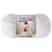 Knit Me Amigurumi Velvet Chenille Yarn, Chunky Yarn for Crochet, 50g/55m Super Soft Polyester for Teddies, Plush Toys and Blankets, EN71-3 and Oeko-Tex Certified, 5.5mm Hook (White)