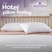 Slumberdown Rebound Pillows 2 Pack Hotel Quality for Cloud-Like Comfort | Medium-Firm Fill for Back & Side Sleepers, Hypoallergenic, Machine Washable, Made in UK, 2-Year Guarantee, 48 x 74cm Standard