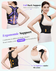 Posture Corrector for Women and Men, 5x Enhanced Support Back Brace, Medium | Adjustable Shoulder Brace, Armpit-Friendly, Breathable Mesh, Relief for Upper and Lower Back, Neck Pain, Improving Posture