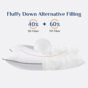 JOLLYVOGUE Pillows Queen Size Set of 4, Cooling and Firm Pillows with Oeko-Tex Certified Down Alternative Filling for Side, Back, and Stomach Sleepers, Hotel Collection