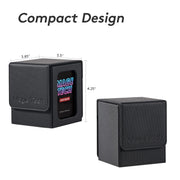 Mage Tech Commander Deck Box Lite - Card Display with Mini Snap Card Holder & Removable Cover, Fits 100+ Single-Sleeved Cards, Ideal for MTG, PTCG, OPCG, SWU & More (Black)