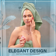 HomeBurg Luxe 2-Piece Bath Towel Set – Large Soft Cotton Towels, Absorbent, Durable & Skin-Friendly, Machine Washable, 65 x 137 cm, Sage Green