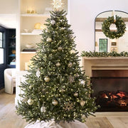 Balsam Hill 7.5ft Pre-Lit Classic Blue Spruce - Artificial Christmas Tree with 1000 Clear Incandescent Lights, Easy Plug Technology, Premium Stand for Indoor Holiday Decorating