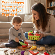 Cutting Play Food Toys, 25 Pieces Pretend Play Kitchen Accessories, Fake Fruits/Vegetables Set with Shopping Storage Basket, Birthday Gift, Educational Toy for Toddler Children