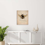 Framed Canvas Wall Art 12x16 Inch Bee Happy Inspirational Quote Artwork Rustic Bee Picture Modern Wall Canvas for Living Room Bedroom Hallway and Stairs Wall Decoration Prints with Hooks Magic Tape