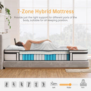 TeQsli Single Mattress 3FT Memory Foam Spring Hybrid Mattress 27CM | 10.6 Inch Memory Foam Pocket Sprung Mattress Edge Support & Motion Isolation Spring Hybrid Single Mattresses