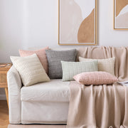MIULEE Cushion Covers 45x45 cm Cream 2er Set Wheat Stripe Corduroy | Decorative, Boho, Scandinavian, Modern, Versatile, Soft, Sofa, Bedroom, Living Room, Bedroom, Home Office, Armchair