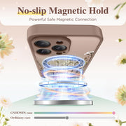 GVIEWIN for iPhone 16 Pro Case Compatible with MagSafe Screen Protector | Military Grade Protection, Full Camera Protection, Floral Translucent, Women Magnetic Phone Case, Floratopia/Brown