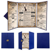 back in 1986 40th Birthday Gifts for Men, Blue Tri-Fold Card Poster | 1986 birthday poster, 40th birthday card for him, self-standing table decoration