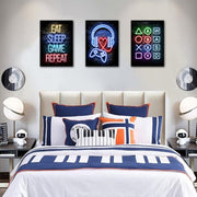 KiKiHong 3 Pcs Gaming Poster Framed,Gaming Room Decor Wall Art 20 x 30 cm | Gaming Wall Art for Bedroom for Boys Perfect for Teen Boys Room Playroom Bedroom Decor