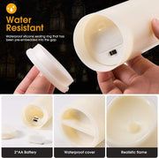 LIVEN 12 Pack Flameless Candles Battery Operated Waterproof Led Candles (D:2.2" X H:4" 5" 6" 7") Candles with 2 Remotes Contro for Wedding, Party, Birthday