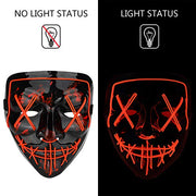 Poptrend Halloween Mask LED Light up Mask for Festival Cosplay Halloween Costume Masquerade Parties,Carnival,Gifts