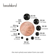 Beadsland Flat Back Crystal Rhinestones,Black,SS20/1440pcs,4.6-4.8mm | Black Glass Rhinestone,Glue Fix,Round Gems,for Nail Art,for Craft
