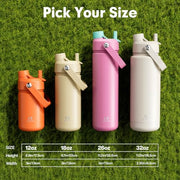 ENCOOL Insulated Water Bottle with Straw Stainless Steel Water Bottle, Leak-Proof, BPA-Free, Double Wall Vacuum Keeps Cold for 24 Hours for Sports, Travel, School (26 oz, Black Night)