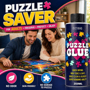 Clear Jigsaw Puzzle Glue with Applicators, Quick-Dry, 200mL | Glue for Puzzles to Frame, Non-Toxic, Non-Yellowing, Covers Up to 5,000 Pieces, Easily Preserves Finished Puzzles