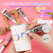 Canvalite 40 Colors Bedazzling Kit, 35000 Pcs 3mm Resin Jelly Rhinestones | Flatback gems, with B7000 glue, tweezers and pickup pen, for nail art, clothing, shoes, phone cases and diamond art crafts