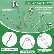 ENCHOL 200 Pcs 4 Sizes Safety Pins, Assorted Safety Pins for Clothes | Small Medium Large Safety Pins for Clothes, Heavy Duty for Nappy Pins, Arts, Crafts, DIY Jewellery and Sewing