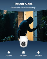 ARCCTV Solar Security Cameras Wireless Outdoor, 2 Pack | 4MP 2.5K HD, 360° View, 2.4G/5G Dual Band WiFi, Battery Powered, Night Vision with Spotlight, 2-Way Audio, PIR Motion Sensor