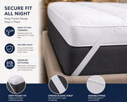 GMTEXTILE Thick Single Mattress Topper 5cm, Microfiber Single Bed Topper Single Bed Mattress Toppers Best Anti Allergenic (Single 90 X 190cm)