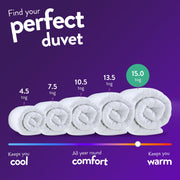 Slumberdown Cosy Nights Double Duvet 10.5 Tog - Breathable & Soft All Year-Round Double Quilt for Summer, Autumn & Winter | UK-Made, Non-Allergenic & Washable (200 x 200cm)