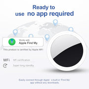 Air Tracker Tag 2 Pack [Apple MFi Certified] with Find My(iOS Only) | Key Finder with No App Needed, IP65 Waterproof, 365-Day Standby, Wallets Keys Bags Luggage Locator Tracker Tag