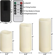 LIVEN 12 Pack Flameless Candles Battery Operated Waterproof Led Candles (D:2.2" X H:4" 5" 6" 7") Candles with 2 Remotes Contro for Wedding, Party, Birthday