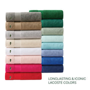 Lacoste Heritage 100% Supima Cotton Bath Towel 30" x 54", Aloe | Highly Absorbent & Quick Drying, Premium Super Soft, Bathroom Essential, Gift for All Occasions, Machine Washable