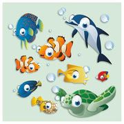 Cartoon Fish Vinyl Stickers, Cover Marks, Tropical Bathroom Wall Decals | Opaque Finish, No White Edges, Waterproof, Colourful Design for Home, Child Friendly, Walls, Cars, Kids Toybox, Nursery