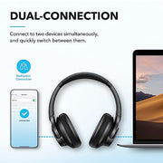 Soundcore by Anker Q20i Hybrid Active Noise Cancelling Headphones, Black | Over-Ear, Bluetooth, 40H ANC Playtime, Hi-Res Audio, Big Bass, Transparency Mode, Customize via App, Travel, Home, Office
