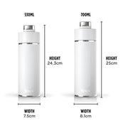 Ninja Thirsti 700ml Water Bottle with Leak-Proof Lid White DW2401EUUKWH | Designed for Carbonated, Hot & Cold Drinks, Ideal for Travel & Sports, Triple Insulated, Stainless Steel Flask