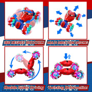 S-pider Rc Gesture Sensing Stunt Car Toys for Boys 3-14 Years Old, Drift Hand Control Remote Control Cars with Light & Music, 360°Rotation Double Side Cars Birthday Gifts for Kid Age 4 5 6 7 8 9 10 11
