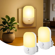 2 Pack Night Light Plug in Wall, Dimmable LED Night Light with Dusk to | Dawn Sensor, 3000K Warm White, 5 Brightness Levels, Energy Saving Plug in Nightlight for Hallway Bedroom Kids Nursery
