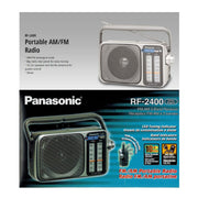 Panasonic Portable AM/FM Radio, Battery Operated Analog Radio, AC Powered, Silver (RF-2400D)