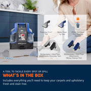 Vax SpotWash Duo Compact Carpet & Upholstery Spot Cleaner CDCW-CSXA | Handheld carpet cleaner machine for pet messes, furniture, car interiors, included tools & solution, 3.9kg, 1.6L
