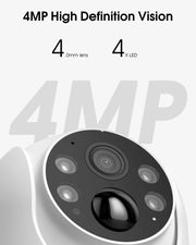 ARCCTV Solar Security Cameras Wireless Outdoor, 2 Pack | 4MP 2.5K HD, 360° View, 2.4G/5G Dual Band WiFi, Battery Powered, Night Vision with Spotlight, 2-Way Audio, PIR Motion Sensor
