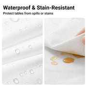 Auros 10-Pack White Plastic Tablecloths 54x108, Fits 6-8FT Rectangle Tables | Disposable Table Covers, Waterproof & Throw Away, Easy Cleanup for Halloween, Thanksgiving, Christmas Party, Wedding, Picnic